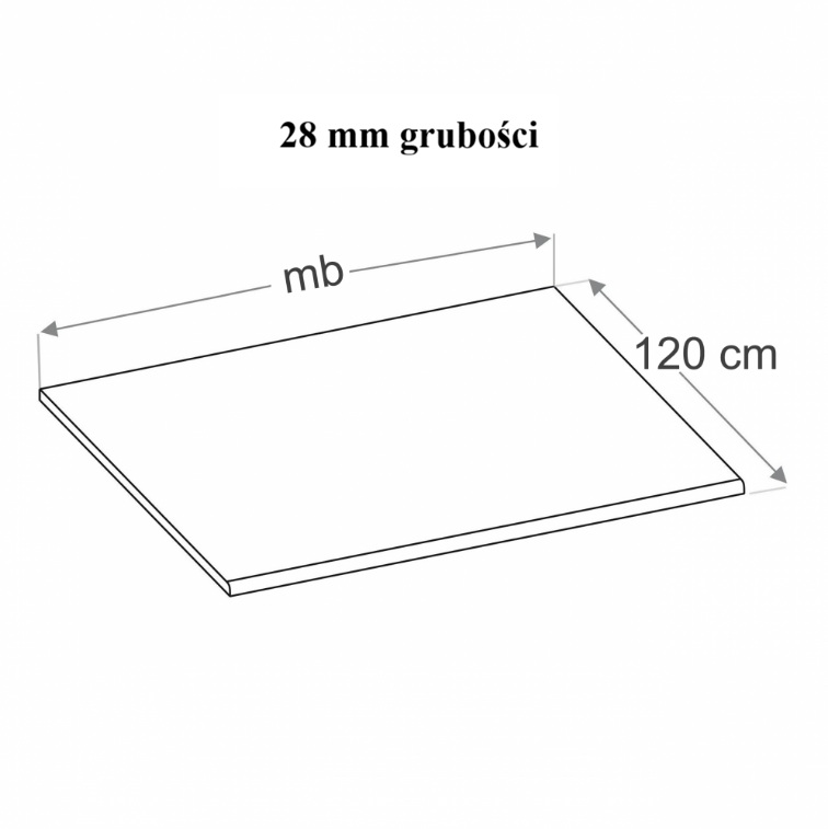 Blat na wyspę kuchenny 28mm x 1200mm