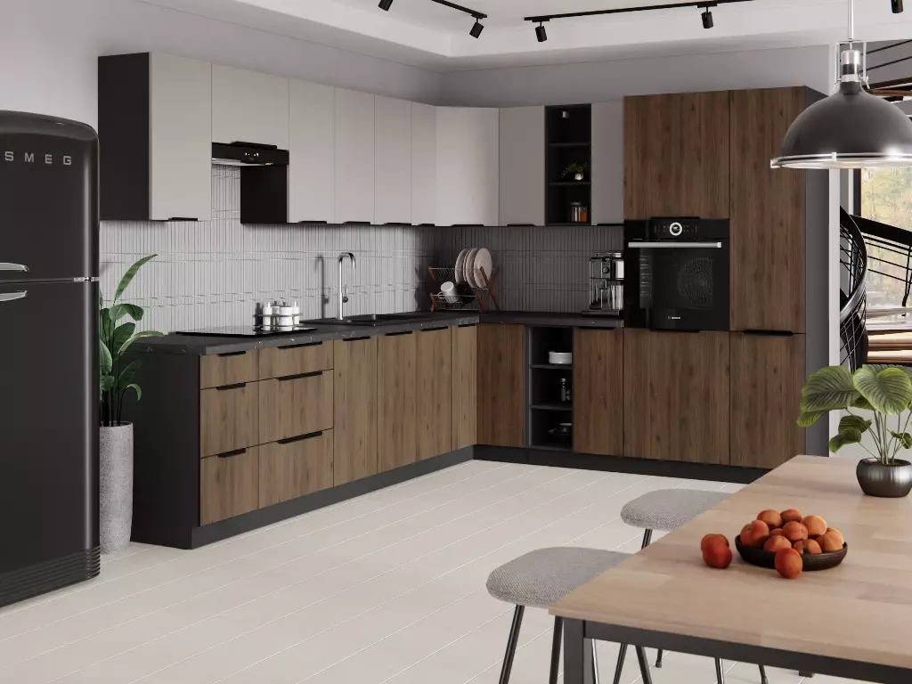 Meble kuchenne z matowymi frontami