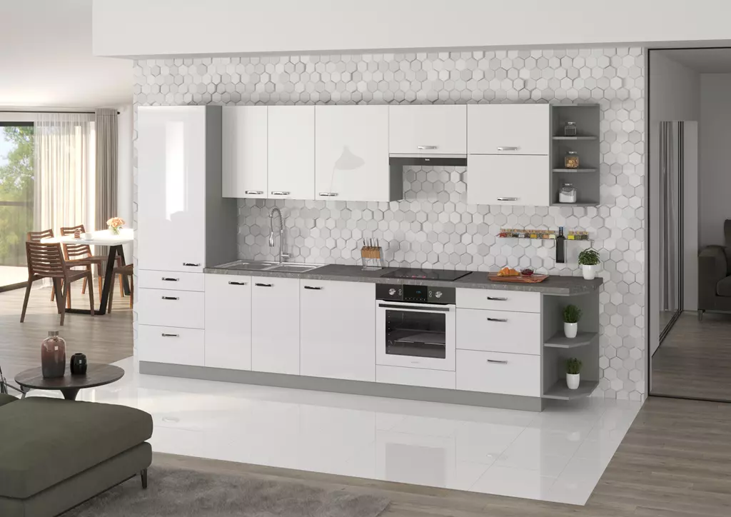 Meble kuchenne,modułowe IGA BIAŁY POŁYSK kuchnia na wymiar